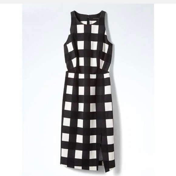 banana republic gingham bistretch sheath dress - Picture 5 of 8